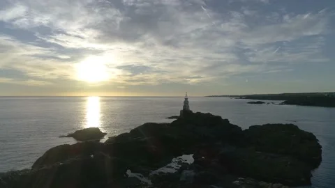 Coastline view and sunset Stock Footage 132860732