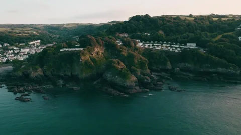 Coastline view with dramatic landscape Stock Footage 245964455