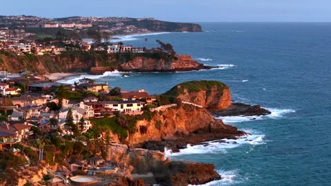 Coastline Views At Sunset 3 Video stock 340579158
