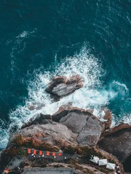 Coastline with waves Stock Photos