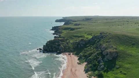 Coastline of wild bech on the sea. Stock Footage 233283280