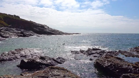 Coastlines and Coves in Cornwall Stock Footage 94322793