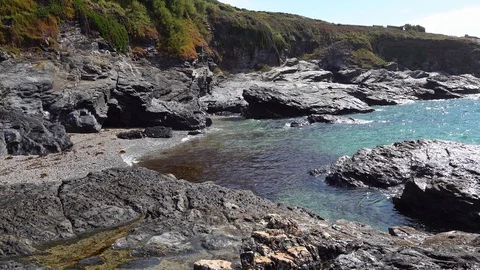 Coastlines and Coves in Cornwall Stock Footage 94323409