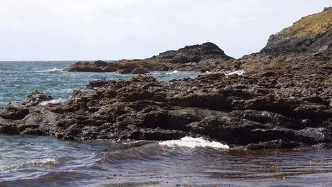 Coastlines and Coves in Cornwall Stock Footage 94324253