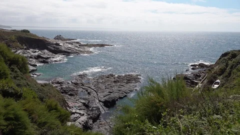 Coastlines and Coves in Cornwall Stock Footage 94325635