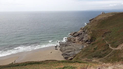 Coastlines and Coves in Cornwall Stock Footage 94329533