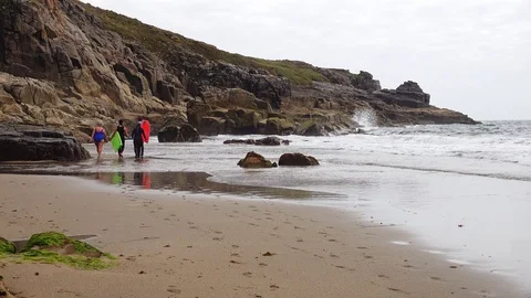 Coastlines and Coves in Cornwall Stock Footage 94334015
