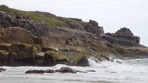 Coastlines and Coves in Cornwall Stock Footage 94334455