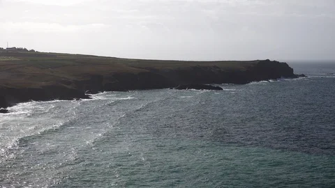 Coastlines and Coves in Cornwall Stock Footage 94336671