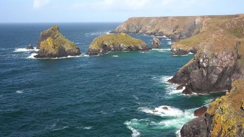 Coastlines and Coves in Cornwall Stock Footage 94337380