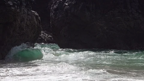 Coastlines and Coves in Cornwall Stock Footage 94345694