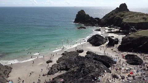 Coastlines and Coves in Cornwall Stock Footage 94346837