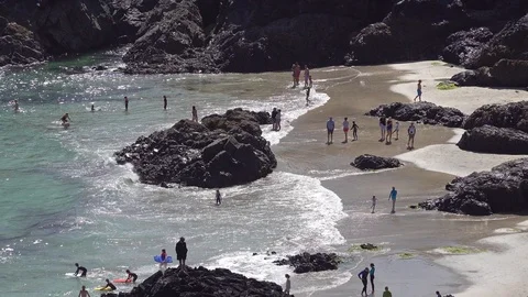 Coastlines and Coves in Cornwall Stock Footage 94349793