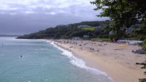 Coastlines and Coves in Cornwall Stock Footage 94365186
