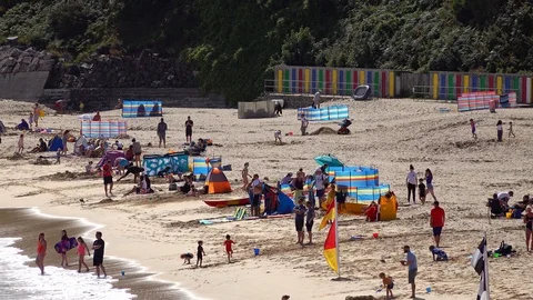 Coastlines and Coves in Cornwall Stock Footage 94373990