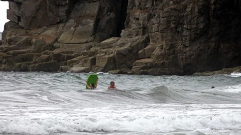 Coastlines and Coves in Cornwall Stock Footage 94403892