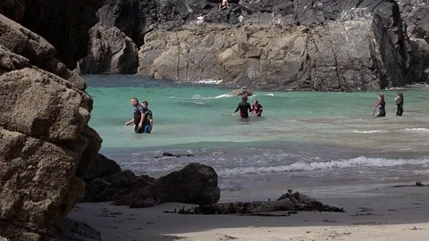 Coastlines and Coves in Cornwall Stock Footage 94404654