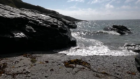 Coastlines and Coves in Cornwall Stock Footage 94405334