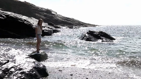 Coastlines and Coves in Cornwall Stock Footage 94406068