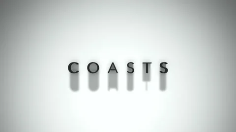 Coasts 3D title animation matte black te... | Stock Video | Pond5