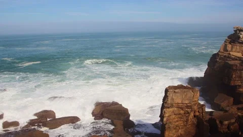 Coasts, cliffs, sea and waves Stock Footage 237786253