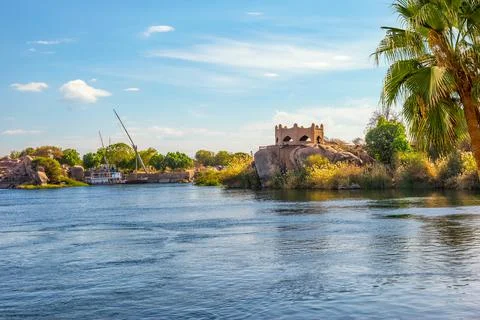 Coasts of river Nile Stock Photos