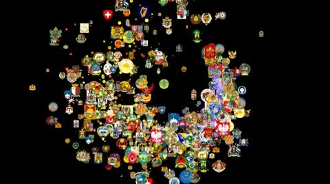 Coat of arms big comet with alpha channel Video stock 10769016