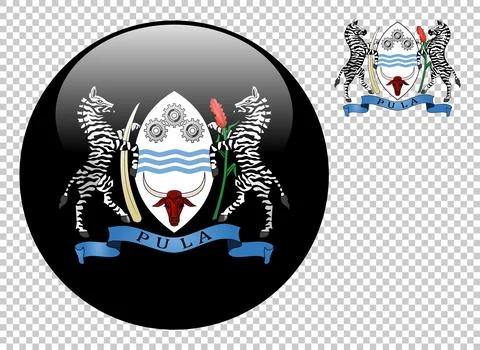 Coat of arms of Botswana vector illustration on a transparent background Illustrazione stock