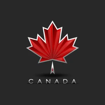 Coat of arms of Canada maple leaf with 3D effect, patriotic symbol for the Ca Stock Illustration