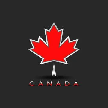 Coat of arms of Canada maple leaf with 3D effect, creative illustration for f Stock Illustration