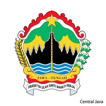 Coat of Arms of Central Java is a Indonesian region. Vector emblem Stock Illustration