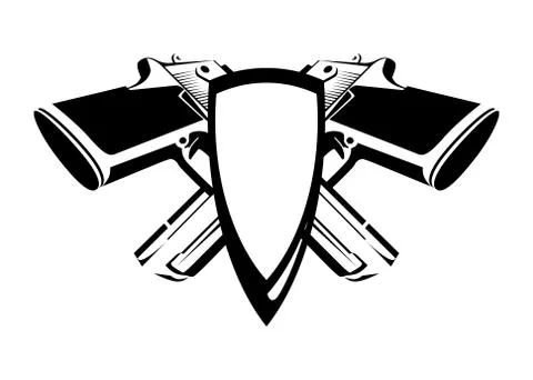 Coat of Arms with Desert Eagle Stock Illustration