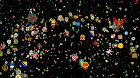 Coat of arms fireworks small with alpha channel Stock Footage 10768827