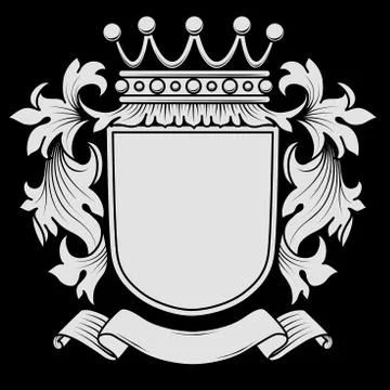 Coat of Arms with Mantling Stock Illustration