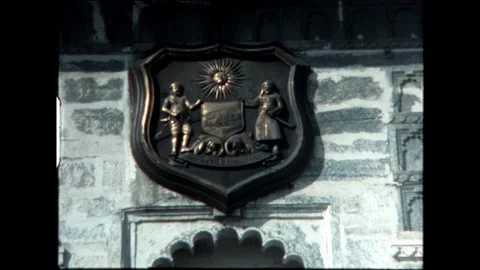 Coat of Arms on Palace Wall Stock Footage 277976254