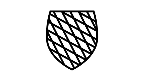 Coat arms royal medieval heraldry line icon animation 스톡 동영상 326123796
