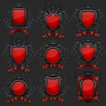 Coat of arms set Stock Illustration