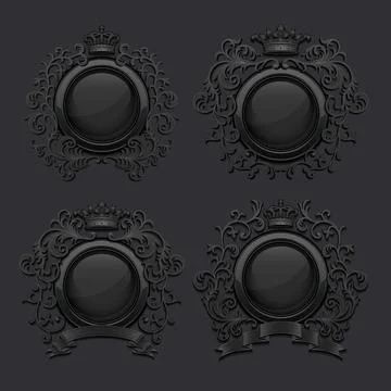 Coat of arms set Stock Illustration