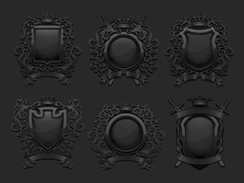 Coat of arms set Illustrazione stock