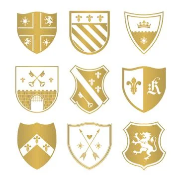 Coat of arms silhouettes Stock Illustration