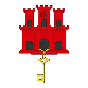 Coat of arms of the State of Gibraltar Stock Illustration