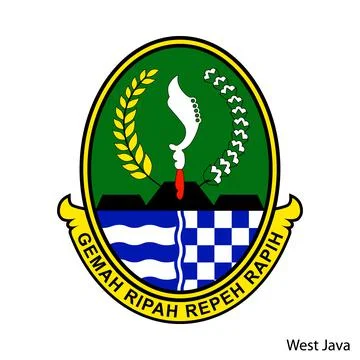 Coat of Arms of West Java is a Indonesian region. Vector emblem 스톡 일러스트