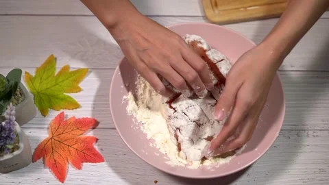 Coat Chicken with Flour (Variant 3) Stock Footage 243469307