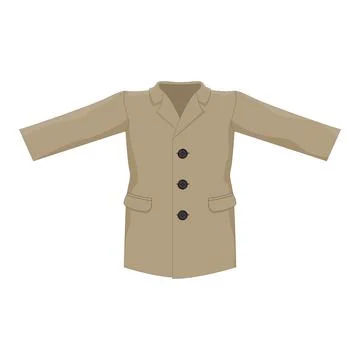 Coat drawing with collar and button. Vector 스톡 일러스트