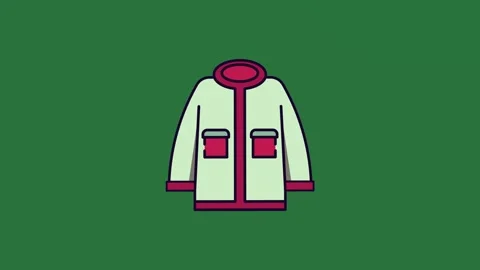 A coat on green background and with red white jacket isolated isolated on Stock Footage 336858209