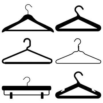 Coat hangers icon set. Vector illustration Stock Illustration