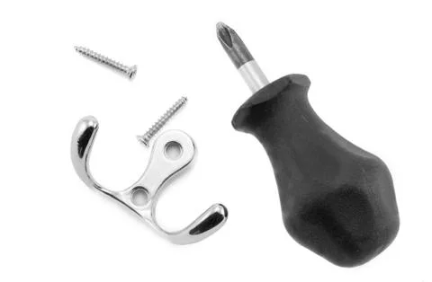 Coat hook and fasteners Stock Photos