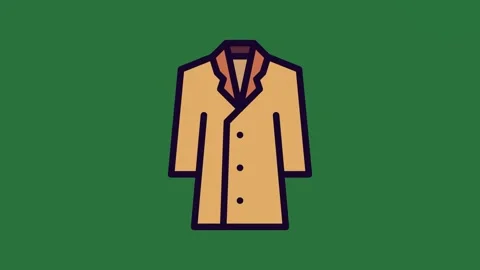 A coat icon on green background and green screen animated chromakey background Видео 335091858