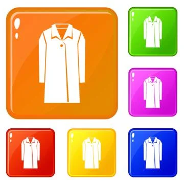 Coat icons set vector color Stockillustratie