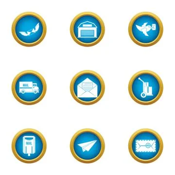 Coat of mail icons set, flat style Stockillustratie